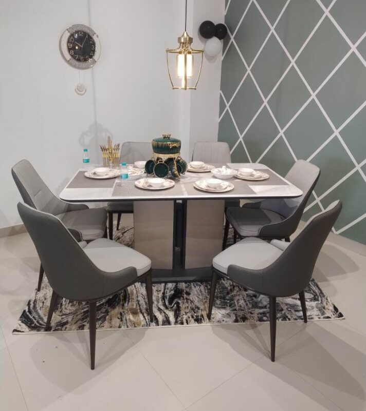 Marble Rectangular Dining Table (1+6)