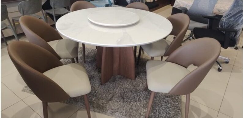 Modern Round Rotater Dining Table Set