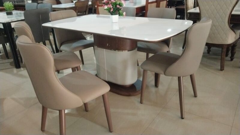 Compact Dining Table Set 1+6