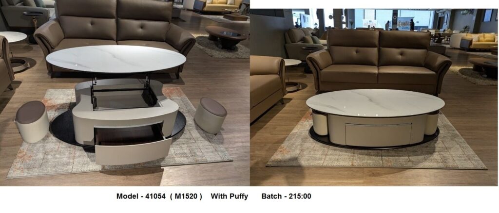 center table with puffy