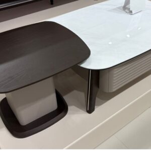 Italian Glass Top Square Coffee Table Set