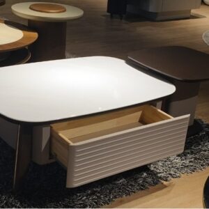 Italian Glass Top Square Coffee Table Set