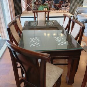 wooden 6 seater dining table