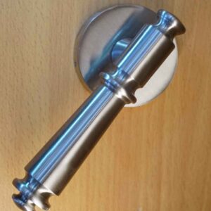 silver door handle