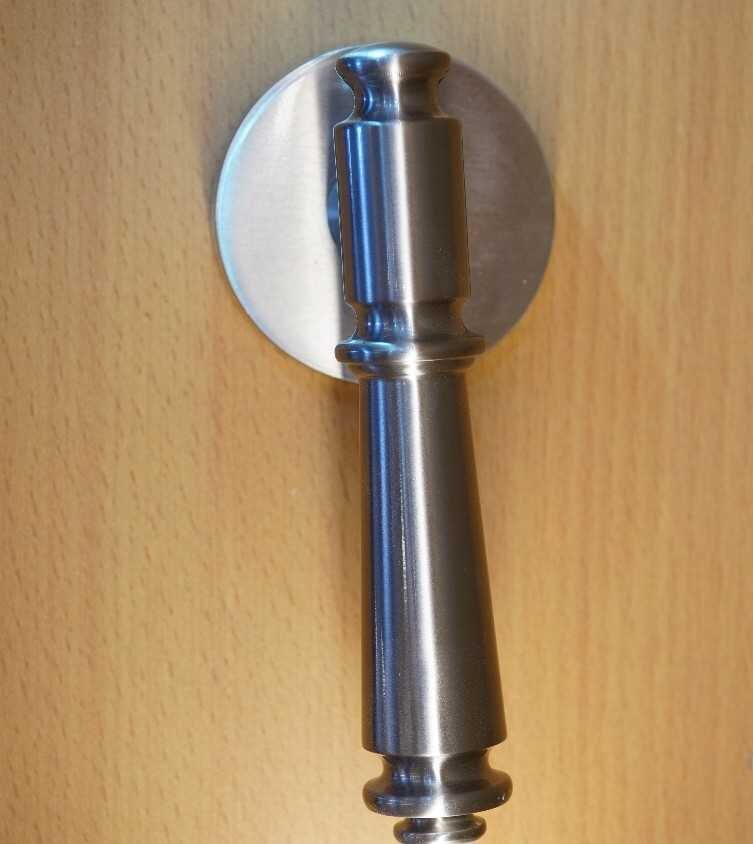 silver door handle