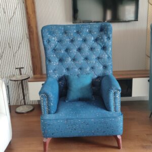 High-Back Wing Chair (Chesterfield Wingback Design)