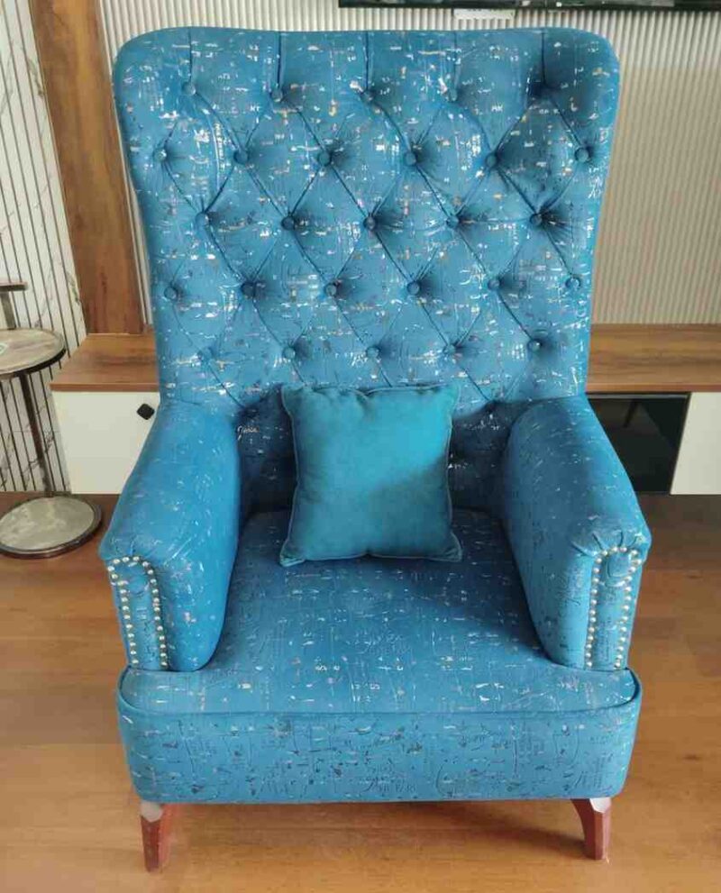 High-Back Wing Chair (Chesterfield Wingback Design)
