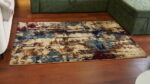 Adnan Abstract Design Premium Wool Area Rug – Beige, Blue & Maroon | 4 × 6 ft
